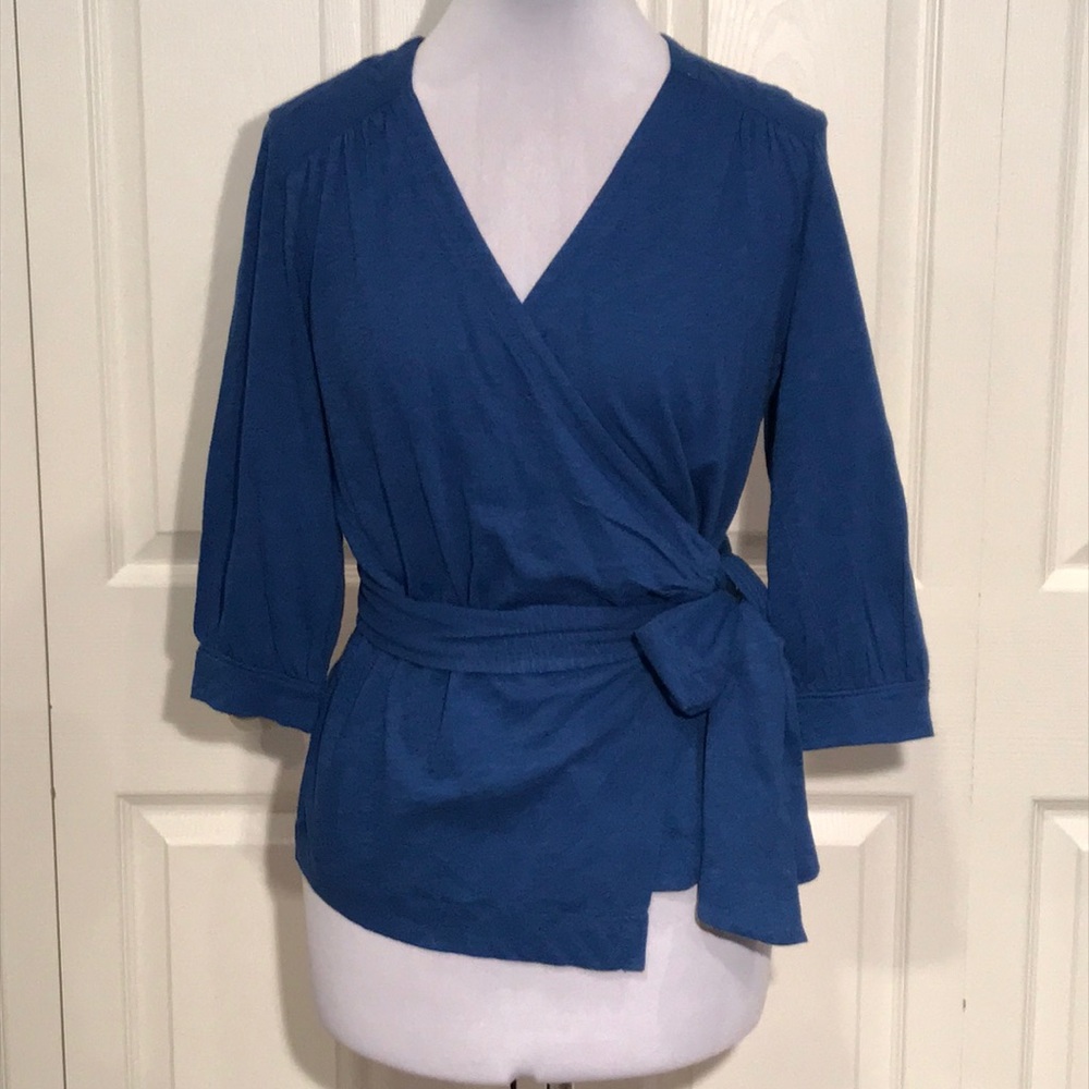 Caslon Blue Monaco Wrap Top